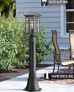 Outdoor Post Light Pole with Base, HWH Outside Lamp Post Accessories, Black Aluminum Mounting Pole and Base for, alternate