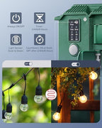 Outdoor Power Stake Timer, Dusk to Dawn Timer with 2 Remotes in Green-2 Remotes, alternate view 2