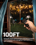 Outdoor Power Stake Timer with Remote Control, Dusk to Dawn Timer in Black, alternate view 3