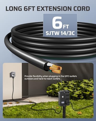 Outdoor Power Stake Timer with Remote Control, Dusk to Dawn Timer in Black, alternate view 6