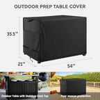 Outdoor Prep Table Cover for Outdoor Stainless Steel Table Black, alternate view 3