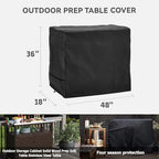 Outdoor Prep Table Cover for Outdoor Wicker Bar Cart, Black in Black, alternate view 3