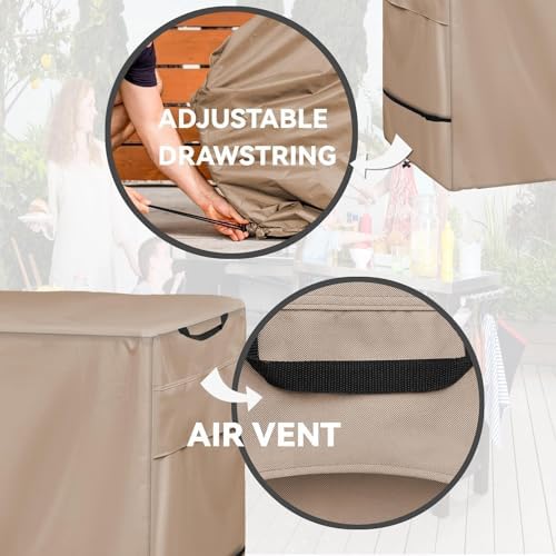 Outdoor Prep Table Cover for PC3404S Rolling Dining Table, Khaki in Khaki, alternate view 5