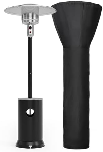 Outdoor Propane Patio Heater, 2-in-1 Table Design, Double-Layer Stainless Steel Burner, with Heavy-Duty