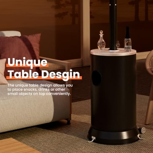 Outdoor Propane Patio Heater, 2-in-1 Table Design, Double-Layer Stainless Steel Burner, with Heavy-Duty, alternate view 4