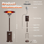 Outdoor Propane Patio Heater, 2-in-1 Table Design, Double-Layer Stainless Steel Burner, with Heavy-Duty, alternate view 3