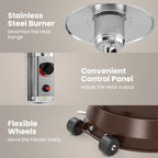 Outdoor Propane Patio Heater, 2-in-1 Table Design, Double-Layer Stainless Steel Burner, with Heavy-Duty, alternate view 6