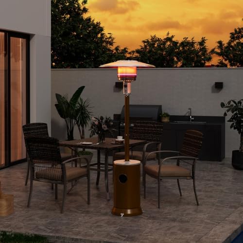 Outdoor Propane Patio Heater, 2-in-1 Table Design, Double-Layer Stainless Steel Burner, with Heavy-Duty, alternate view 7