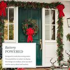 Outdoor Red Berry Pine Christmas Garland - Fresh Traditional Greenery Garland with Natural Elements &, alternate view 5