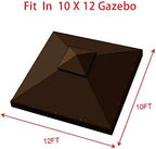 Outdoor Replacement Canopy Top Double Tier Gazebo Roof Cover for Lowe's Allen Roth 10x12 Gazebo #GF-12S004B-1, alternate view