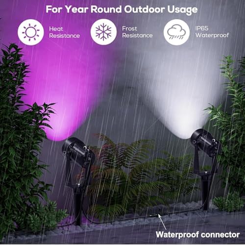 Outdoor RGBW Landscape Lighting with Remote, Dusk to Dawn, 16 Pack, alternate view 5
