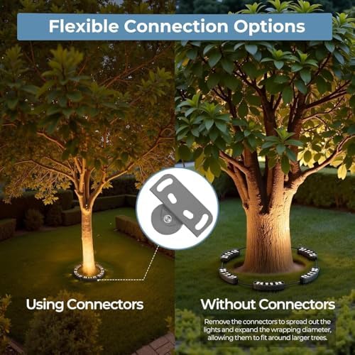 Outdoor Ring Tree Lights, Plug in LED Landscape Uplighting for Trees, 3000K Warm White, IP65 Waterproof, 120V, alternate view