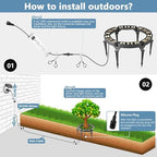 Outdoor Ring Tree Lights, Plug in LED Landscape Uplighting for Trees, 3000K Warm White, IP65 Waterproof, 120V, alternate view