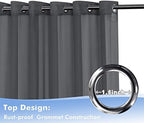 Outdoor Sheer Curtains for Patio Waterproof 4 Pcs 54x108 Inch Grey in 54x108 Inch in Grey, alternate view 4