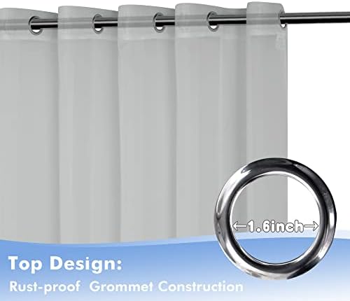 Outdoor Sheer Curtains for Patio Waterproof 4 Pcs 54x120 Inch Silver in 54x120 Inch in Silver, alternate view 4