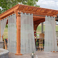 Outdoor Sheer Curtains for Patio Waterproof 4 Pcs 54x95 Inch Silver in 54x95 Inch in Silver