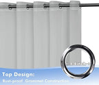 Outdoor Sheer Curtains for Patio Waterproof 4 Pcs 54x95 Inch Silver in 54x95 Inch in Silver, alternate view 4