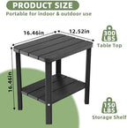 Outdoor Side Table, 2-Tier Weather Resistants Small Table, alternate view 3