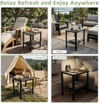 Outdoor Side Table, 2-Tier Weather Resistants Small Table, alternate view 7