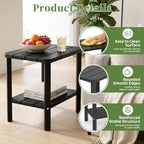 Outdoor Side Table, 2PCS Weather Resistant Small Outdoor Table, alternate view 4