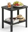 Outdoor Side Table, Weather Resistant 2-Tier Small Outdoor Table