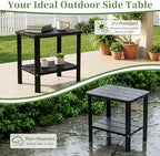 Outdoor Side Table, Weather Resistant 2-Tier Small Outdoor Table, alternate view 3