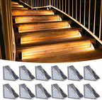 Outdoor Stair Lights 12 Pack, Solar Step Lights Waterproof IP67