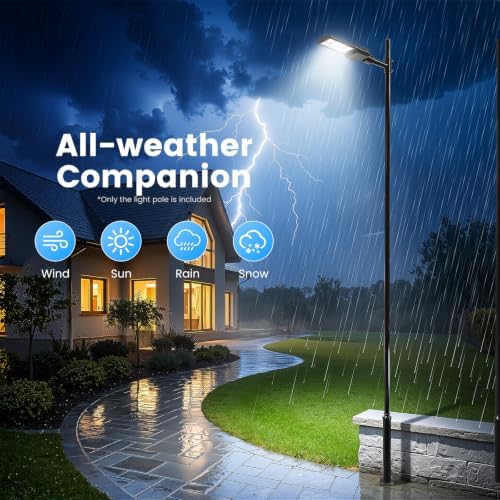 Outdoor Street Light Pole with Ground Cage & Base, 20FT 114+76mm, alternate view 3