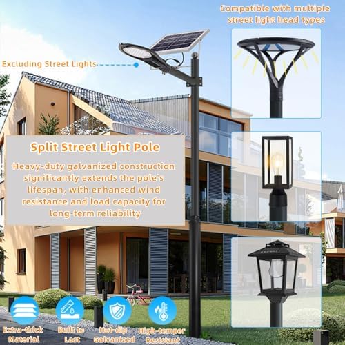 Outdoor Street Light Pole with Ground Cage & Base, 20FT 114+76mm, alternate view 4
