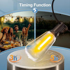 Outdoor String Led Patio Lights - 150Ft 45M Outside Waterproof Light With Remote Dimmable ST38 Shatterproof Bulb, alternate