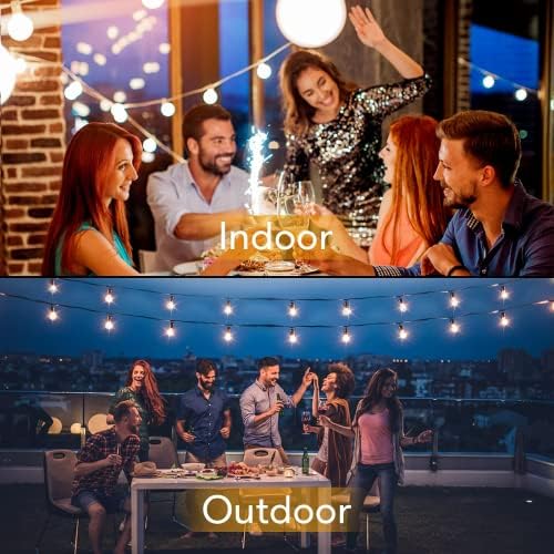 Outdoor String Light 150FT, Waterproof Dimmable Patio Lights with 75 G40 Globes, Shatterproof Connectable, alternate view 3