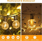 Outdoor String Light 50FT Patio Black with 52 Shatterproof G40 LED Clear Globe Bulbs for Indoor/Outdoor, alternate view 5