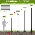 Outdoor String Light Pole, 10 FT Heavy Duty Hanging Light Stand Pole for Outside Garden Lawn, Patio, Christmas, alternate