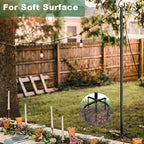Outdoor String Light Pole, 10 FT Heavy Duty Hanging Light Stand Pole for Outside Garden Lawn, Patio, Christmas, alternate