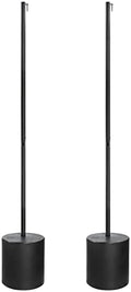 Outdoor String Light Pole Stand (2 Pack) - 9.5 Feet, Black, Heavy-Duty with Freestanding Tank Base for Grass