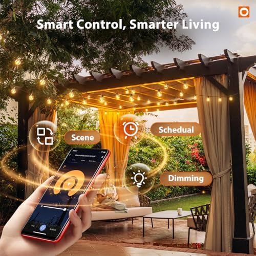 Outdoor String Lights 100FT G40 with APP 54 LED Shatterproof Bulb, alternate view 2