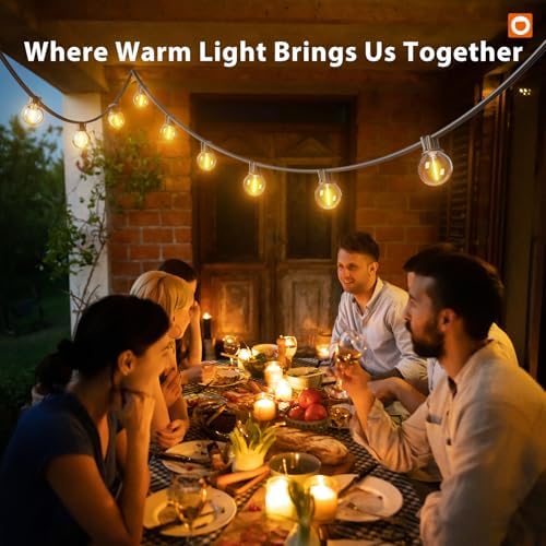 Outdoor String Lights 100FT G40 with APP 54 LED Shatterproof Bulb, alternate view 6