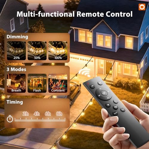 Outdoor String Lights 100FT G40 with Remote 54 LED Shatterproof Bulb, alternate view 2
