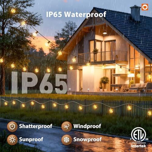 Outdoor String Lights 100FT G40 with Remote 54 LED Shatterproof Bulb, alternate view 3