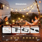 Outdoor String Lights 100FT G40 with Remote 54 LED Shatterproof Bulb, alternate view 5