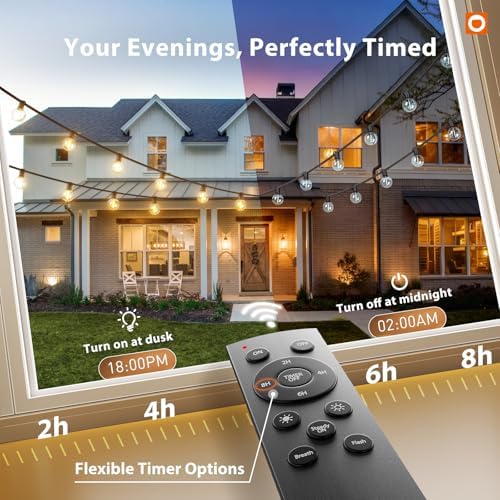 Outdoor String Lights 100FT G40 with Remote 54 LED Shatterproof Bulb, alternate view 6