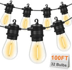 Outdoor String Lights, 100FT LED Waterproof Patio Lights