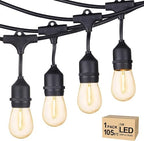Outdoor String Lights 105 FT Outside Waterproof Commercial Grade ETL