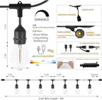 Outdoor String Lights 105 FT Outside Waterproof Commercial Grade ETL, alternate view 3