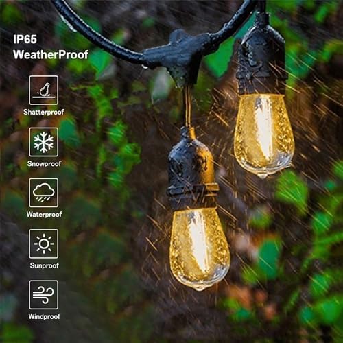 Outdoor String Lights 105 FT Outside Waterproof Commercial Grade ETL, alternate view 4
