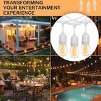 Outdoor String Lights 105FT, S14 Waterproof Patio Lighting, White in White, alternate view 2