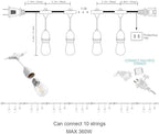 Outdoor String Lights 105FT, S14 Waterproof Patio Lighting, White in White, alternate view 4