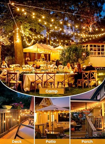 Outdoor String Lights, 109FT G40 LED IP65 Waterproof Patio Lights, alternate view 2