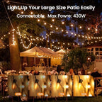 Outdoor String Lights,110FT Dimmable Patio Lights with 52 Shatterproof 2200K LED G40 Bulbs(2 Spare), Waterproof, alternate