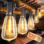 Outdoor String Lights,120FT Outdoor Party Light with 58 Edison Lights Bulb